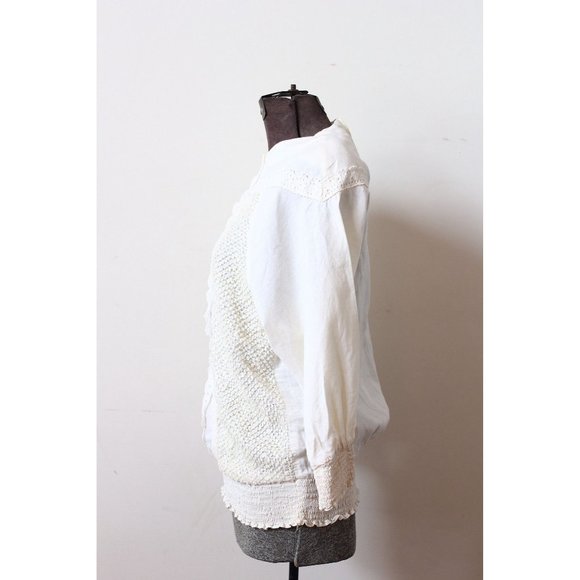 Vintage 70’s Cotton Lace Blouse Adree Gaye OffWhite - Picture 5 of 10